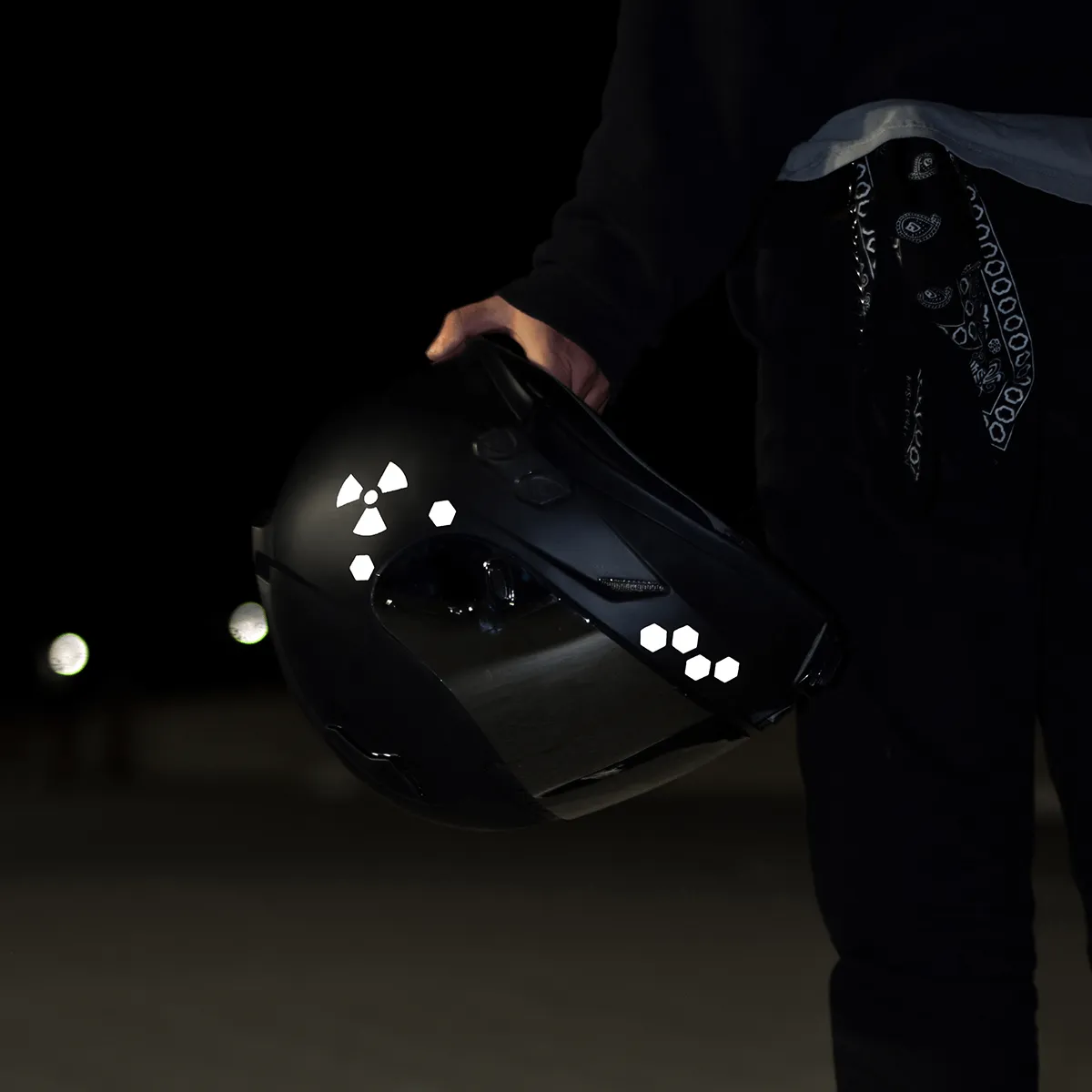 Glowrider Reflective Helmet Sticker - Hazard Edition