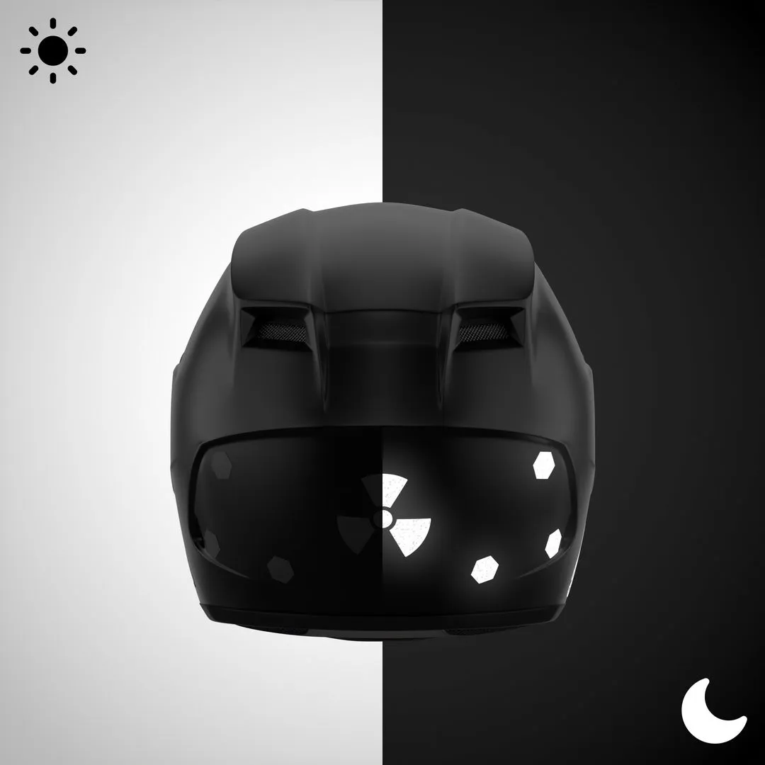 Glowrider Reflective Helmet Sticker - Hazard Edition