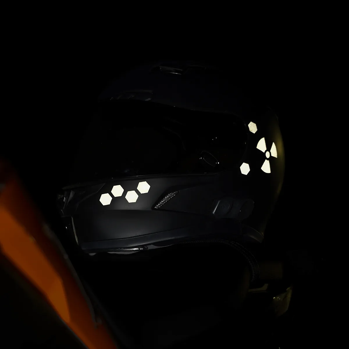 Glowrider Reflective Helmet Sticker - Hazard Edition
