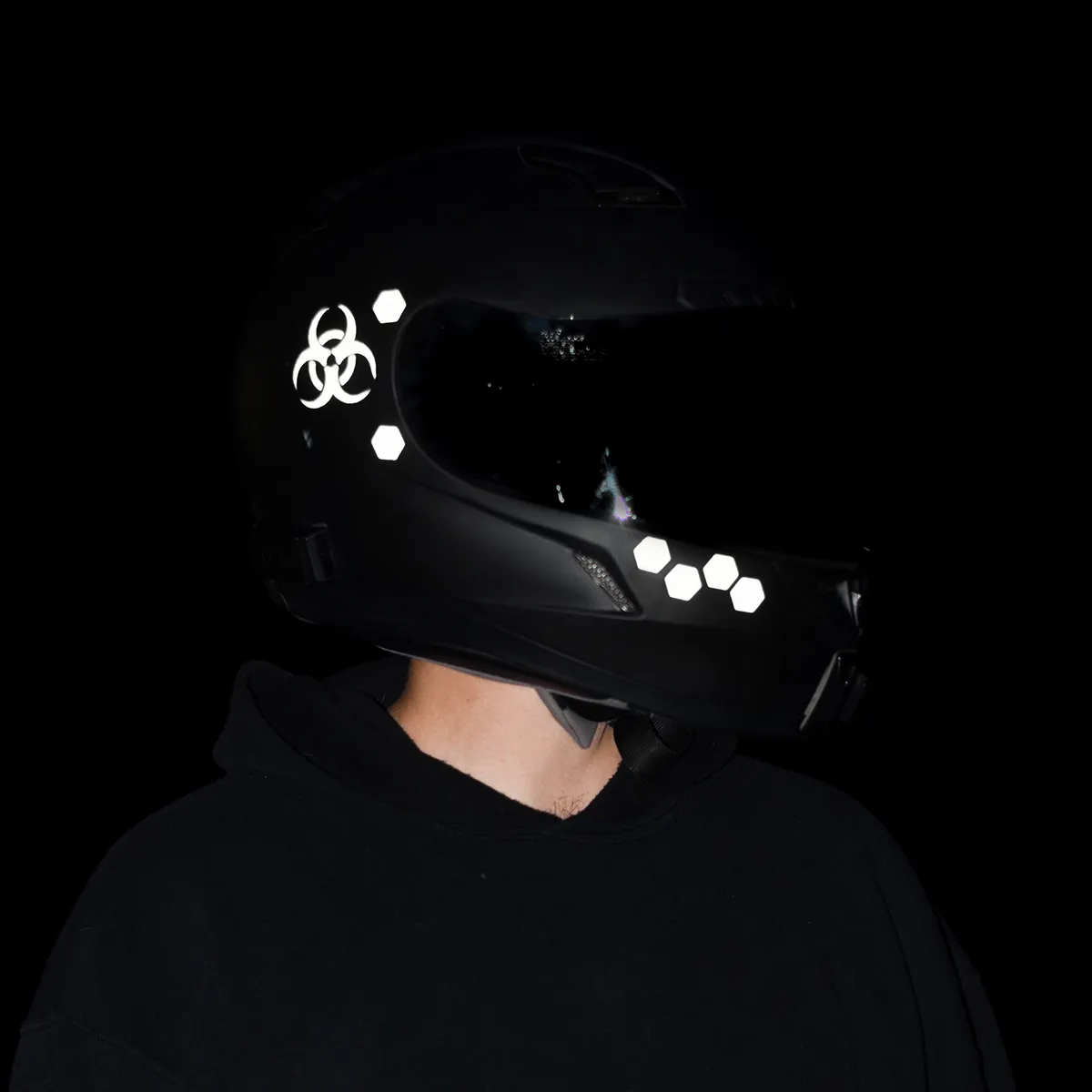 Glowrider Reflective Helmet Sticker - Hazard Edition