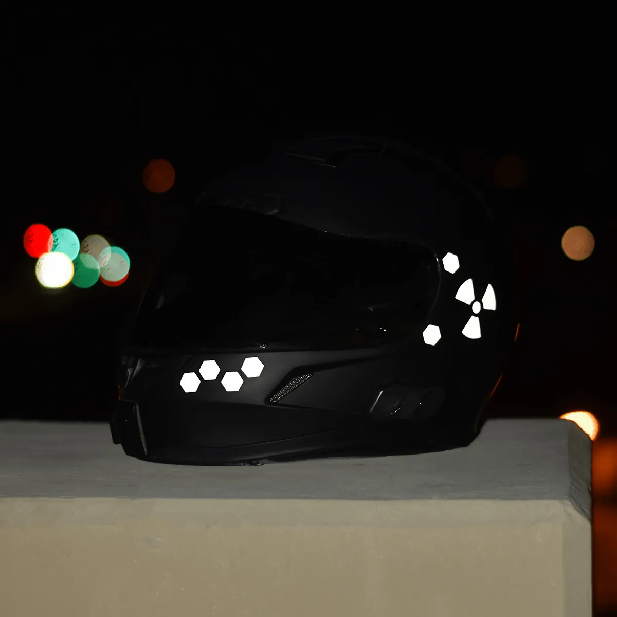 Glowrider Reflective Helmet Sticker - Hazard Edition
