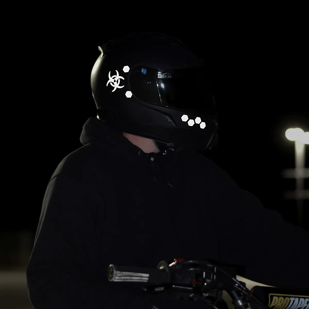 Glowrider Reflective Helmet Sticker - Hazard Edition