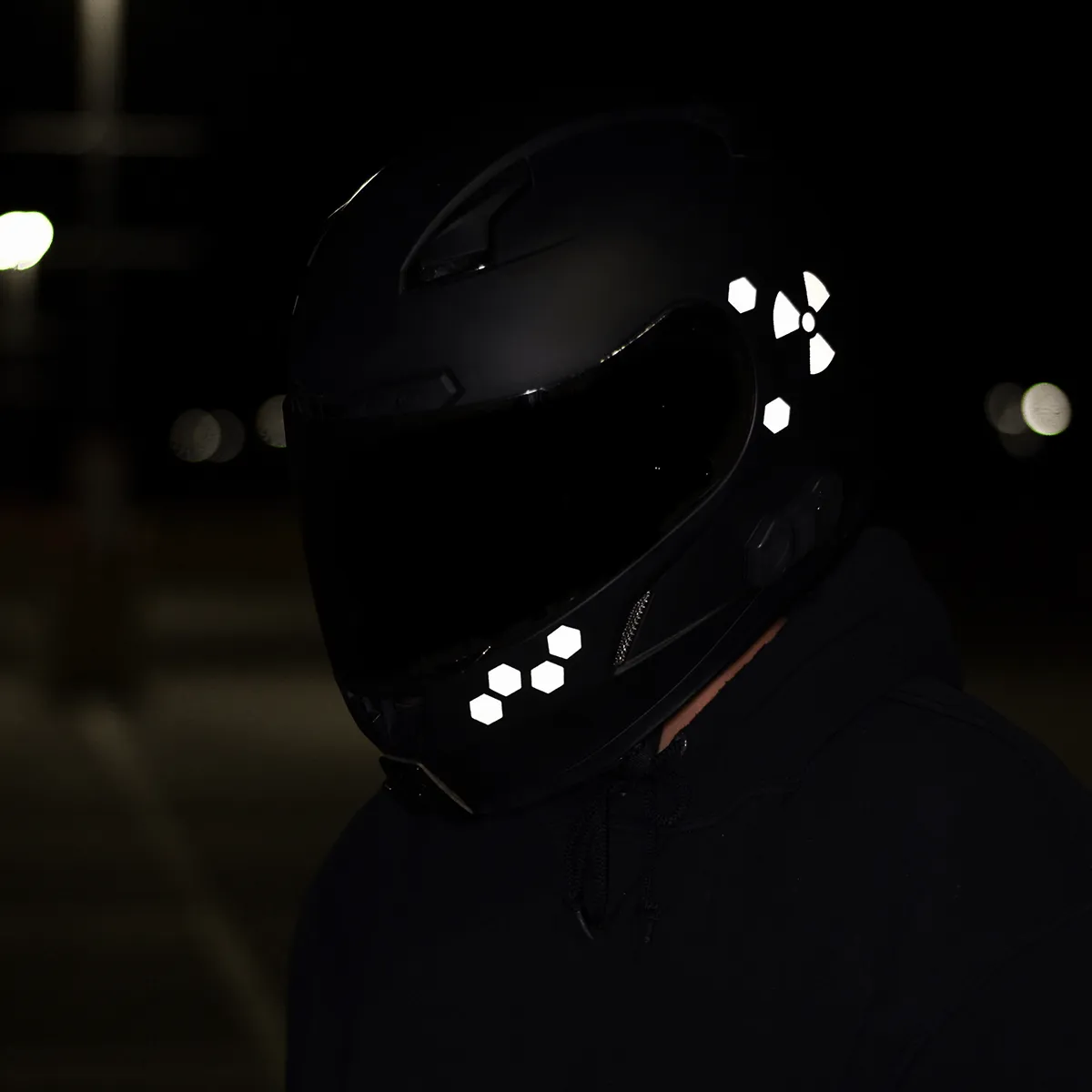 Glowrider Reflective Helmet Sticker - Hazard Edition