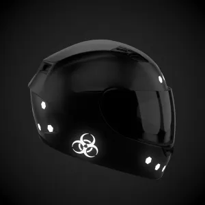 Glowrider Reflective Helmet Sticker - Hazard Edition