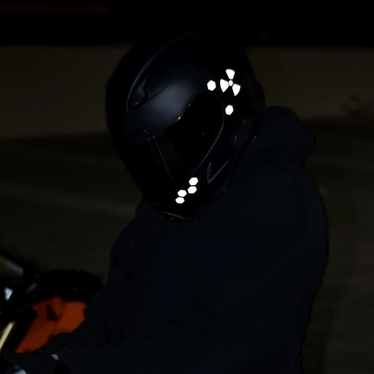 Glowrider Reflective Helmet Sticker - Hazard Edition