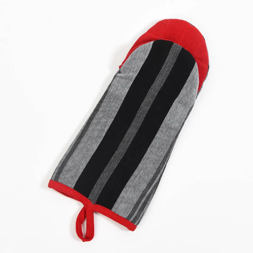 Hand Woven Barbecue Mitt | Black & Gray