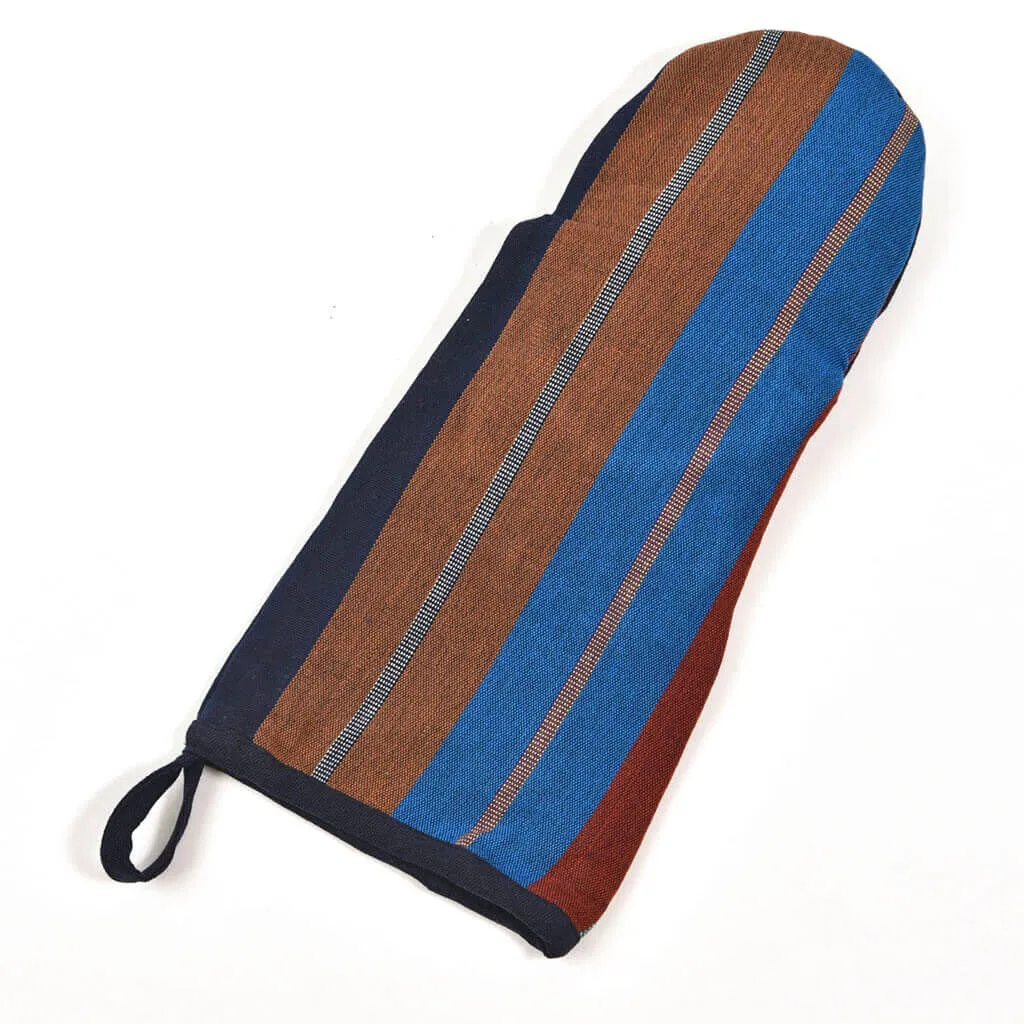 Hand Woven Barbecue Mitt | Wide Indigo