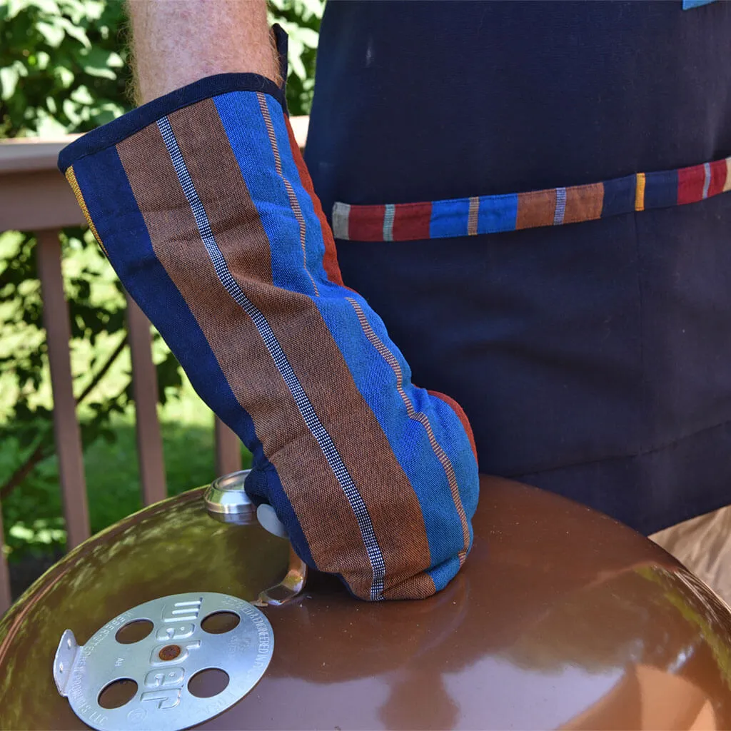 Hand Woven Barbecue Mitt | Wide Indigo
