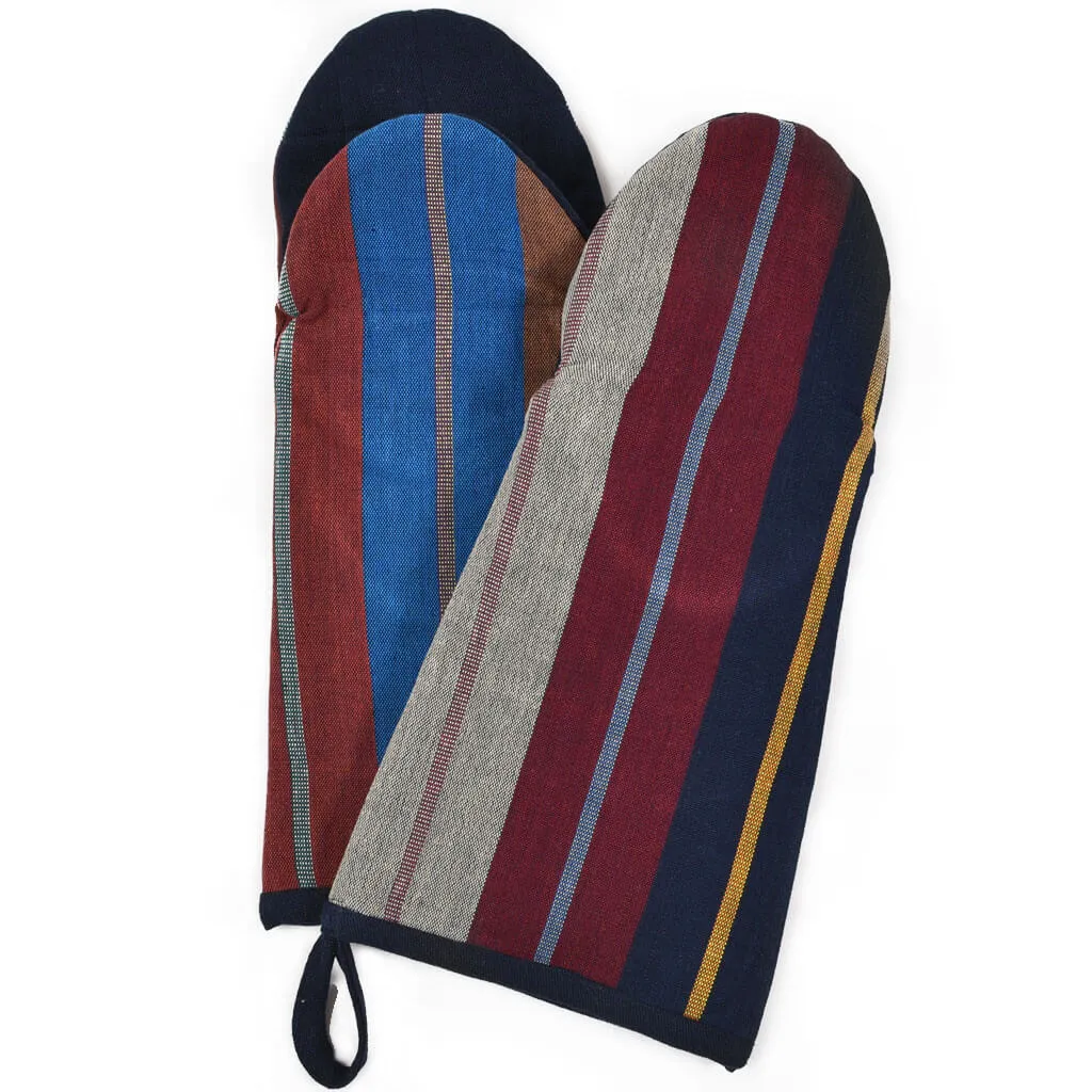 Hand Woven Barbecue Mitt | Wide Indigo