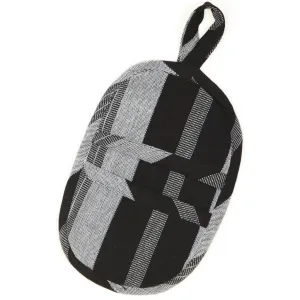 Hand Woven Mini Oven Mitt | Black & Gray Stripes