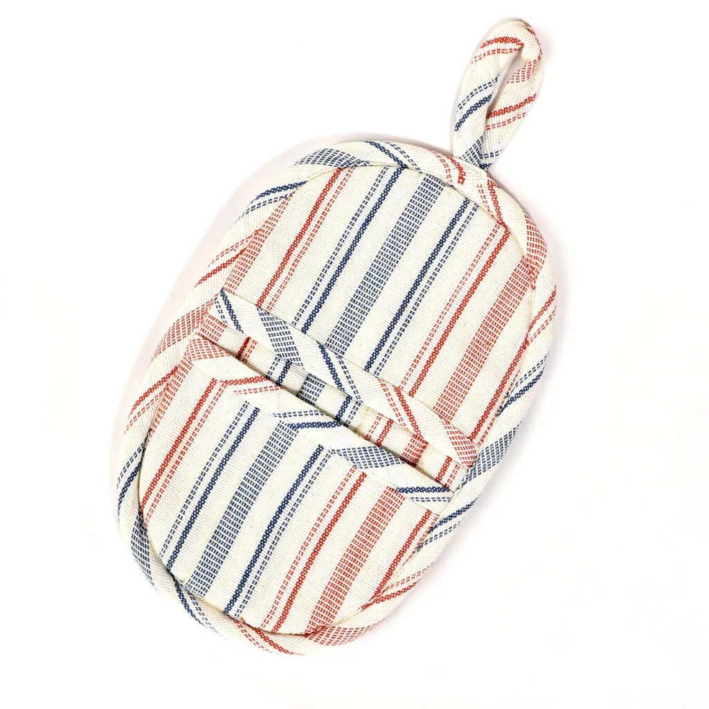 Hand Woven Mini Oven Mitt  | Ticking Stripe