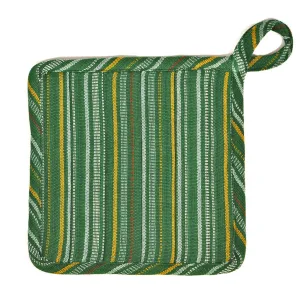 Hand Woven Square Pot Holder | Poblano Stripe