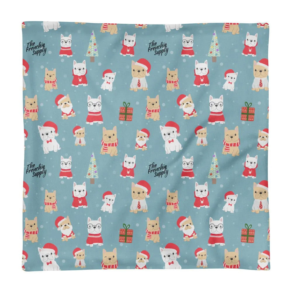 Holiday Frenchie Premium Pillow Case