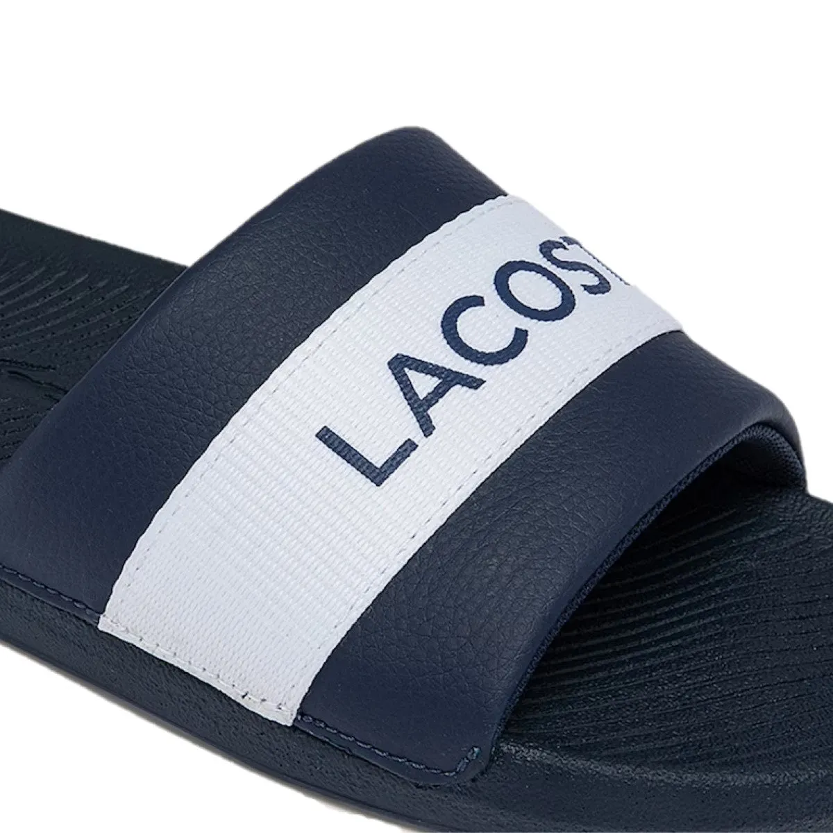 LACOSTE 7-41CMA0007092 CROCO SLIDE 072 MN'S (Medium) Navy/White Synthetic & Textile Slides