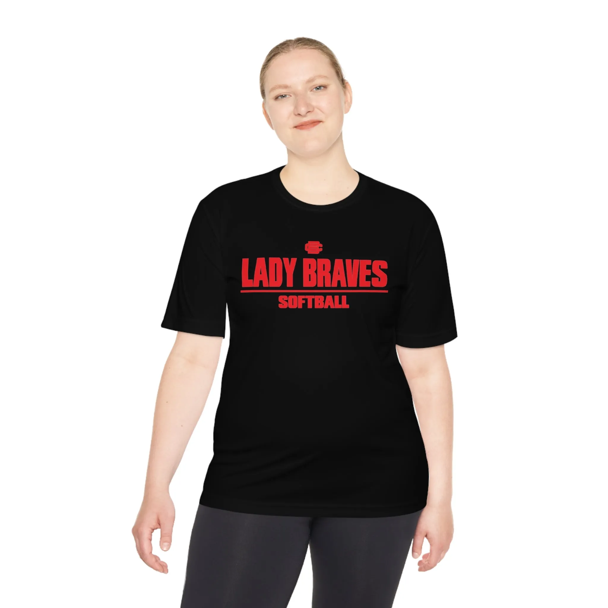 Lady Braves Softball Moisture Wicking Tee