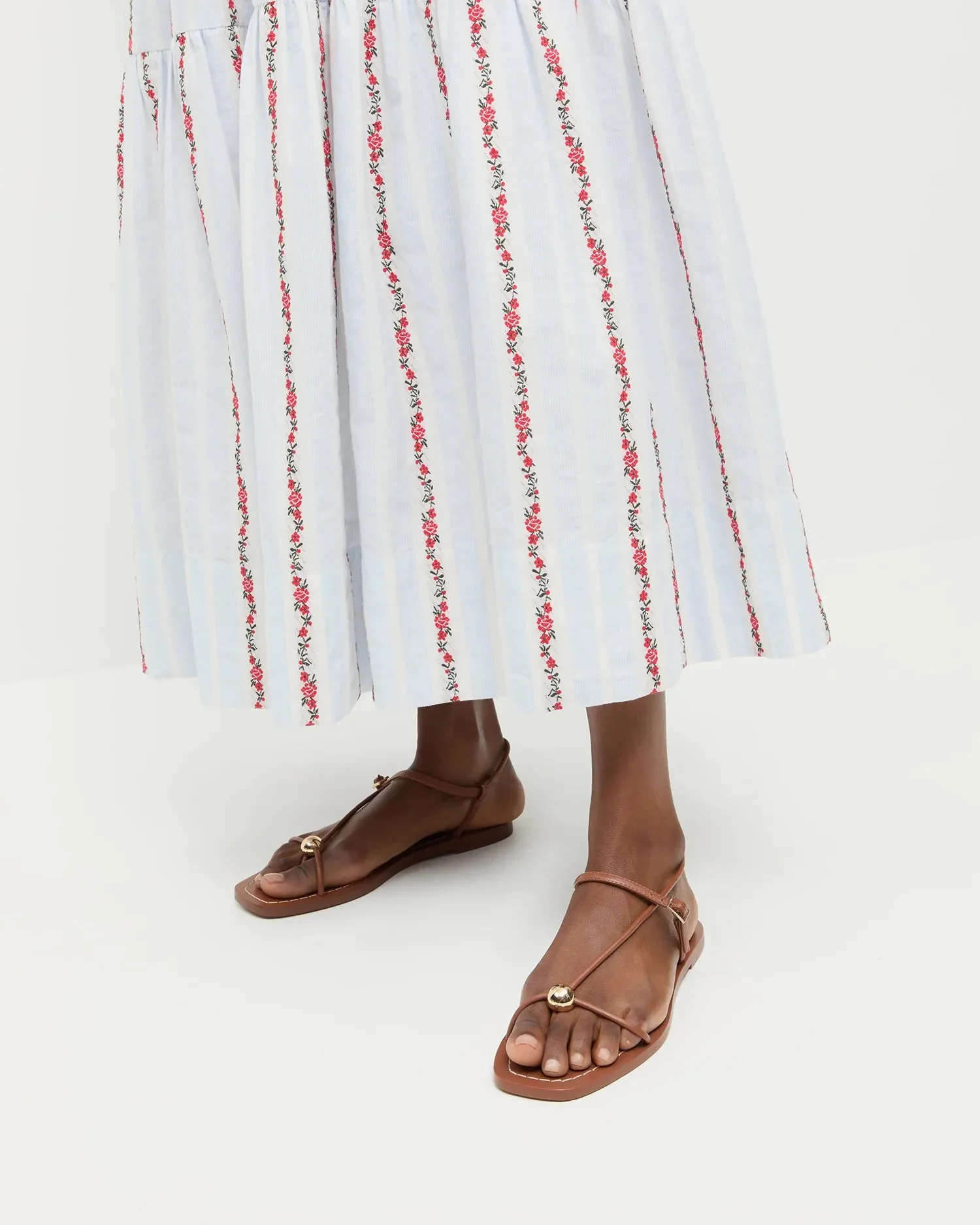 Lara Leather Sandal in Timber