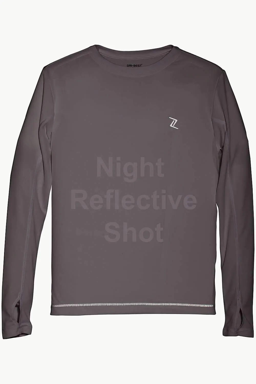 Long Sleeve Solid Crew Neck Performance Wear Tee
