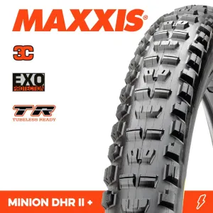 Maxxis Tyre Minion DHR II 29 X 3.00 Plus 3C Terra EXO TR Fold 120TPI E-25