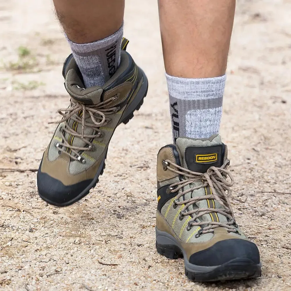 Mens Moisture-Wicking Cushioned Athletic Crew Socks - Mid-Calf Walking and Hiking Socks for Men