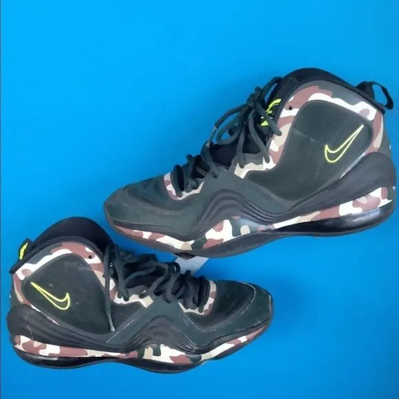 Mens Sz 9.5 Nike Air Camo Penny Hardaway V Basketball Sneakers Shoes 628569-307