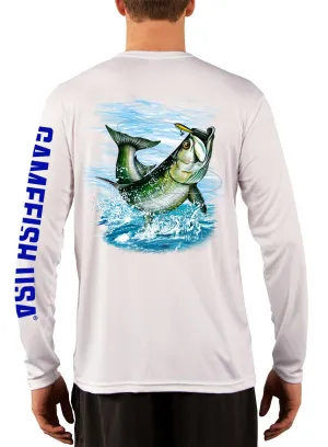 Men's UPF 50 Long Sleeve Microfiber Moisture Wicking Performance Fishing Shirt Tarpon