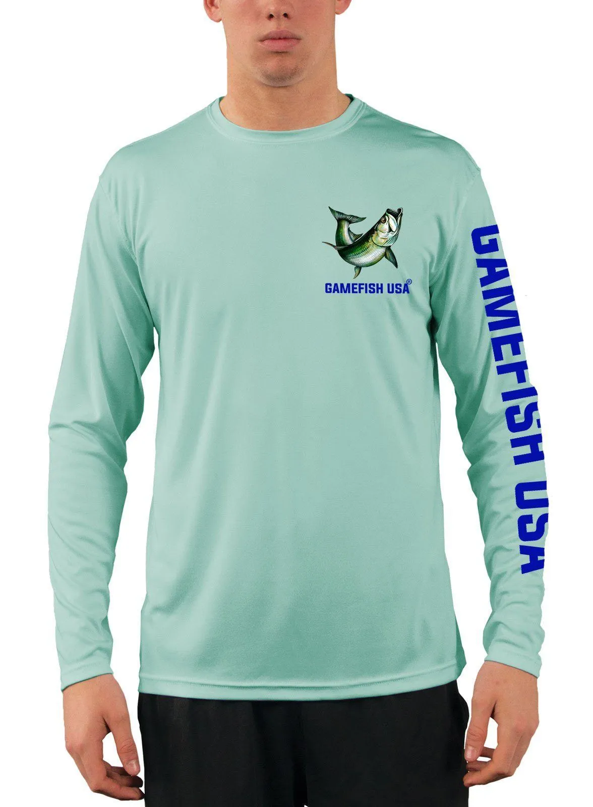 Men's UPF 50 Long Sleeve Microfiber Moisture Wicking Performance Fishing Shirt Tarpon