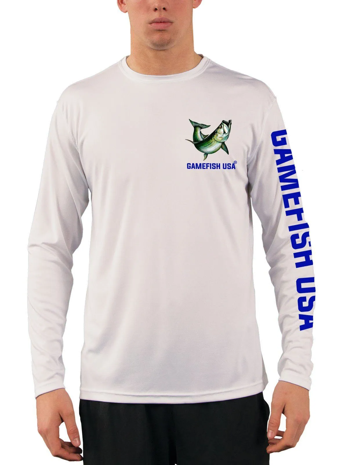 Men's UPF 50 Long Sleeve Microfiber Moisture Wicking Performance Fishing Shirt Tarpon