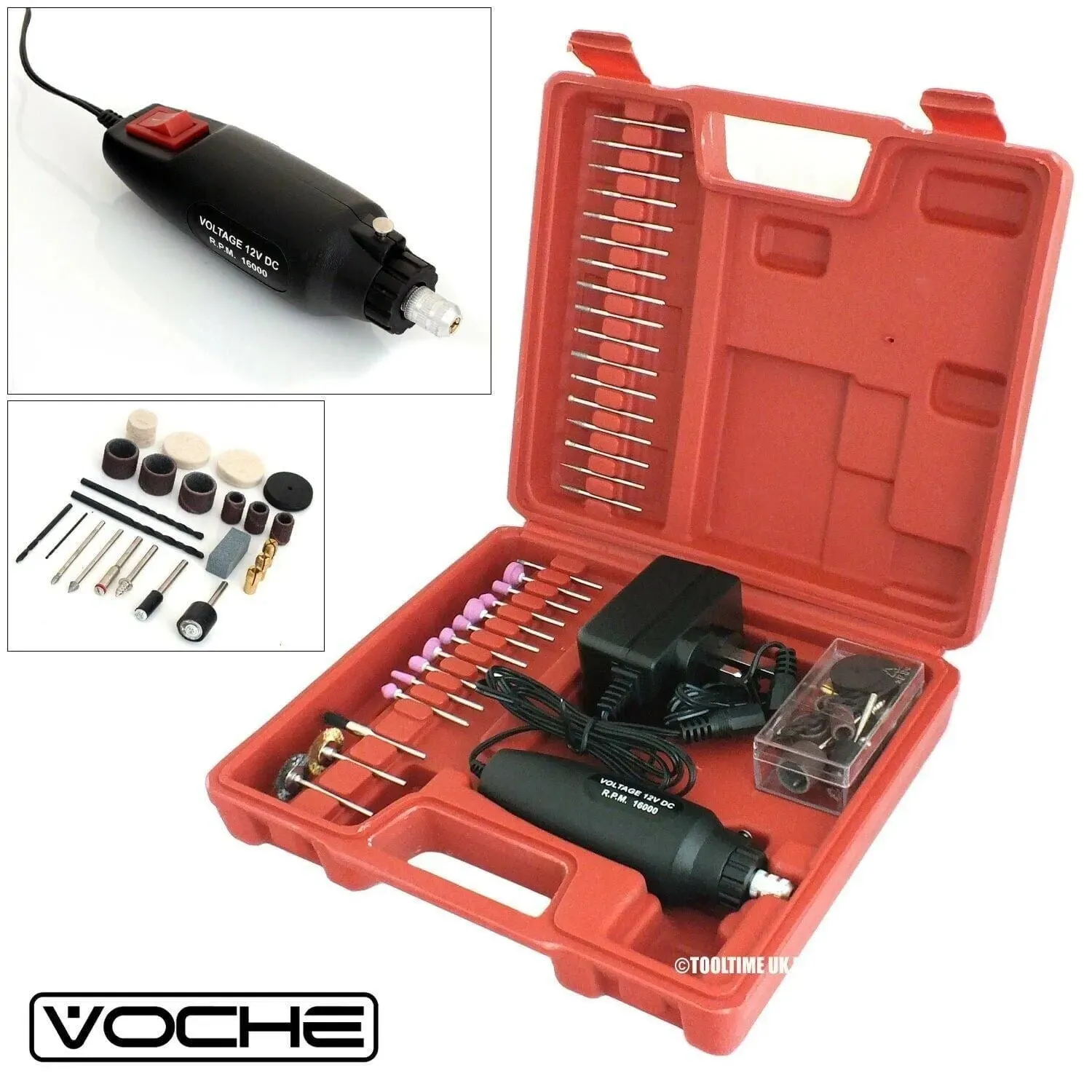 Mini Rotary Drill 60Pc 240V Grinder Hobby Tool   Carry Case   Accessories Voche®