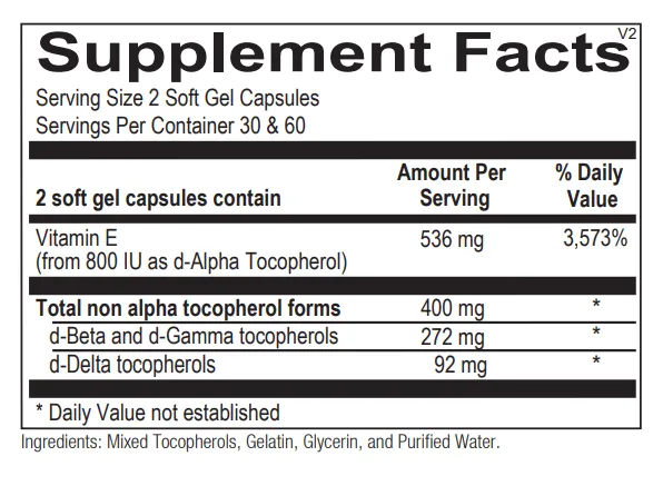 Natural Vitamin E Mixed Tocopherols