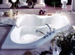 Neptune Ariane Corner Activ-Air/Mass-Air/Whirlpool Tub - 59-7/8" L x 59-7/8" W x 20-1/4" H - AR60TAM