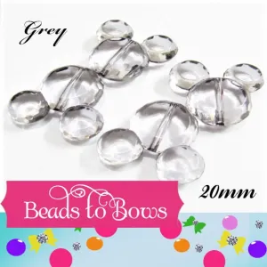 New 34mm Grey Transparent Mickey Minnie Mouse Bubblegum Bead, Acrylic Mickey Mouse Beads, Chunky Mickey Bead, Bangle Bracelet Bead, Supply