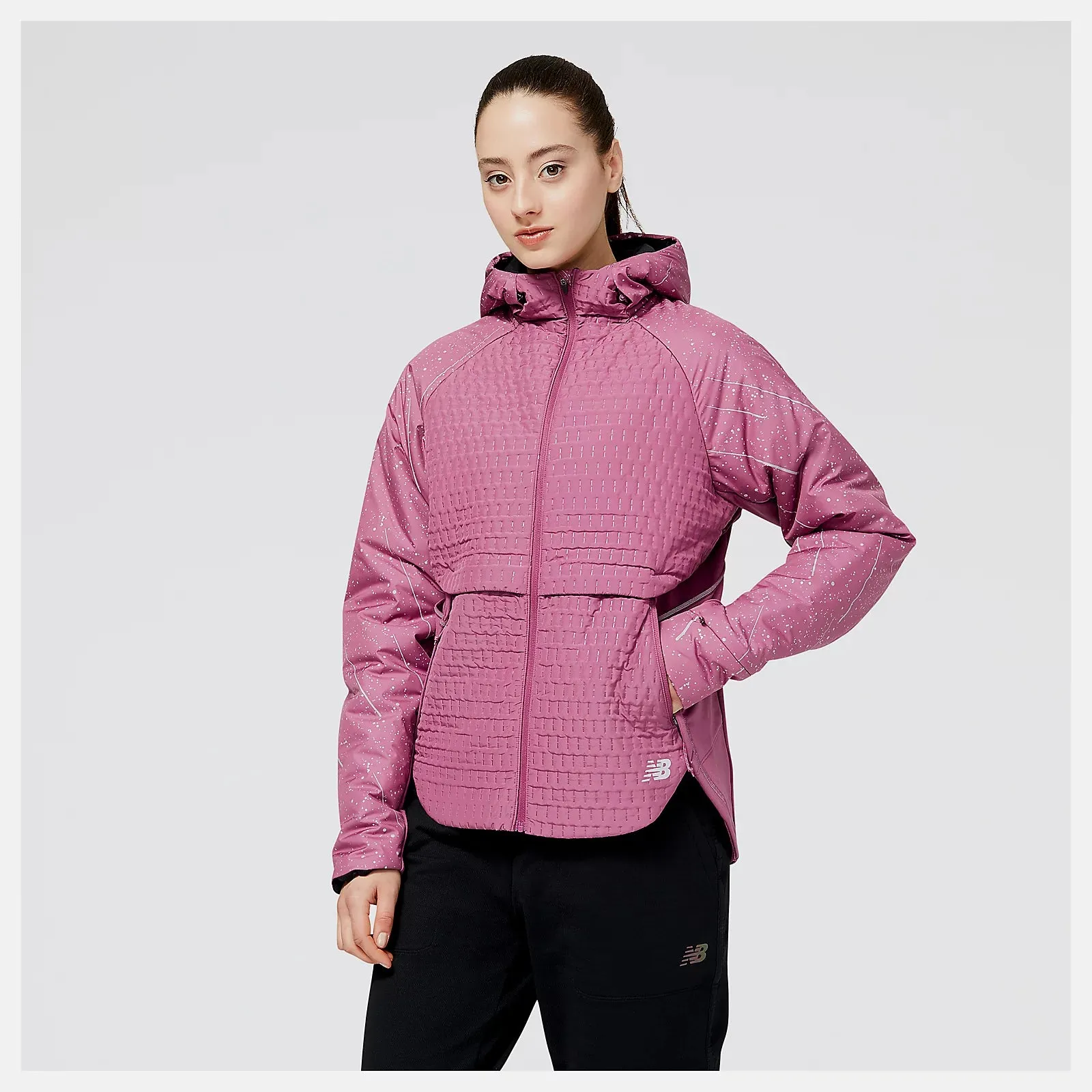 New Balance Women's Reflective Print Impact Run Heat Jacket