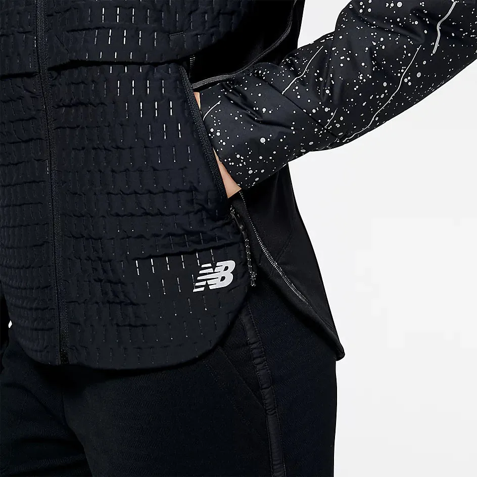 New Balance Women's Reflective Print Impact Run Heat Jacket