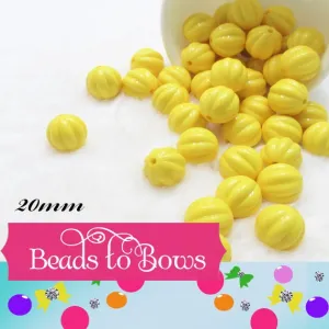 New Pink 20mm Pumpkin Shape Bubblegum Beads, Gumball Beads, Pink Pumpkin Bubblegum Beads
