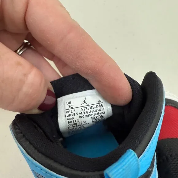 Nike Air Jordan 1 NC to Chi Crib Bootie Shoes AT3745-046 Infant Baby size 3C