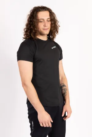 No Plateau Men’s Stretch Tee | Quick-Dry, Moisture-Wicking(Black)