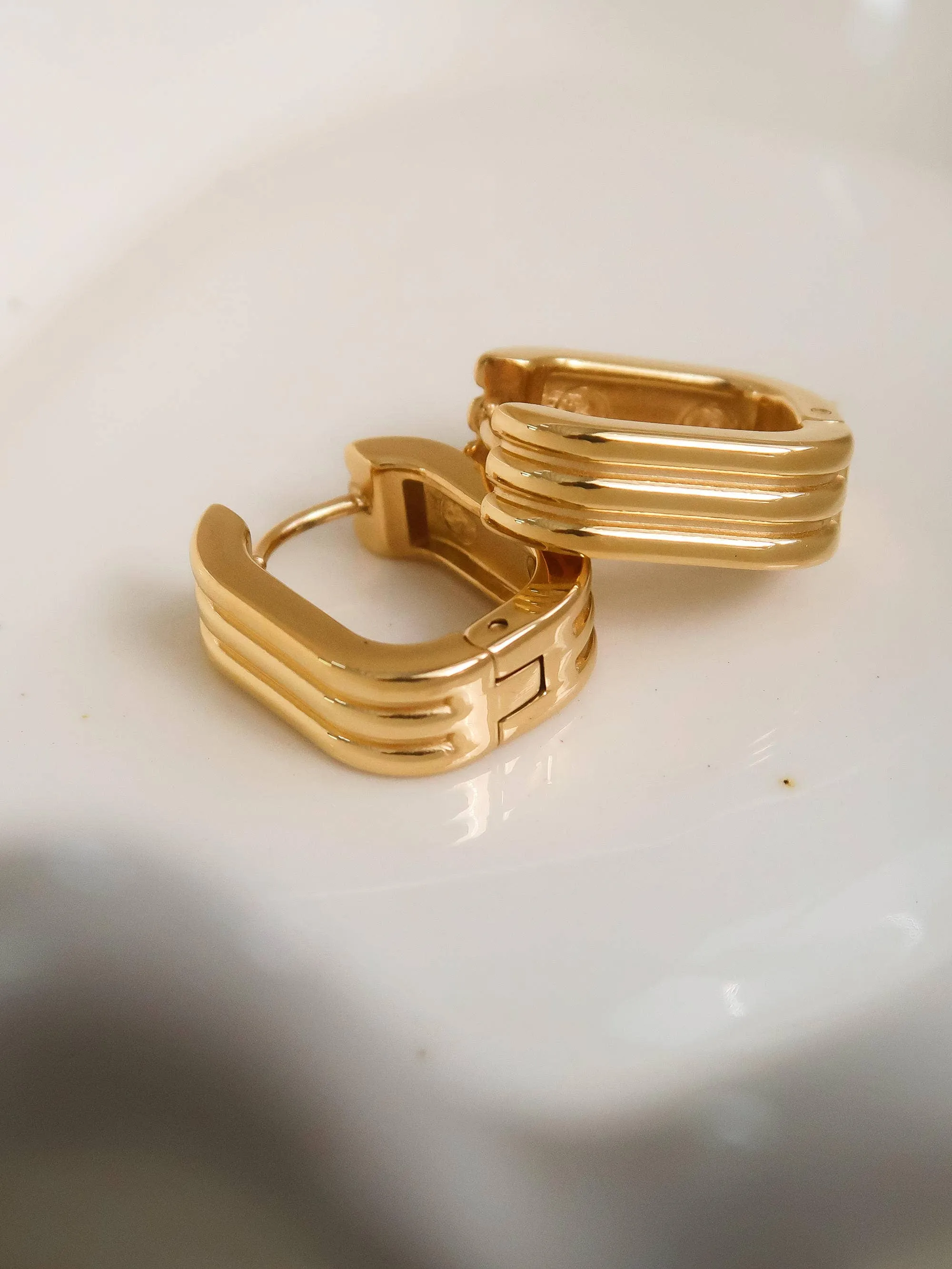 Noa Stripe Hoop Earring | Waterproof Jewelry