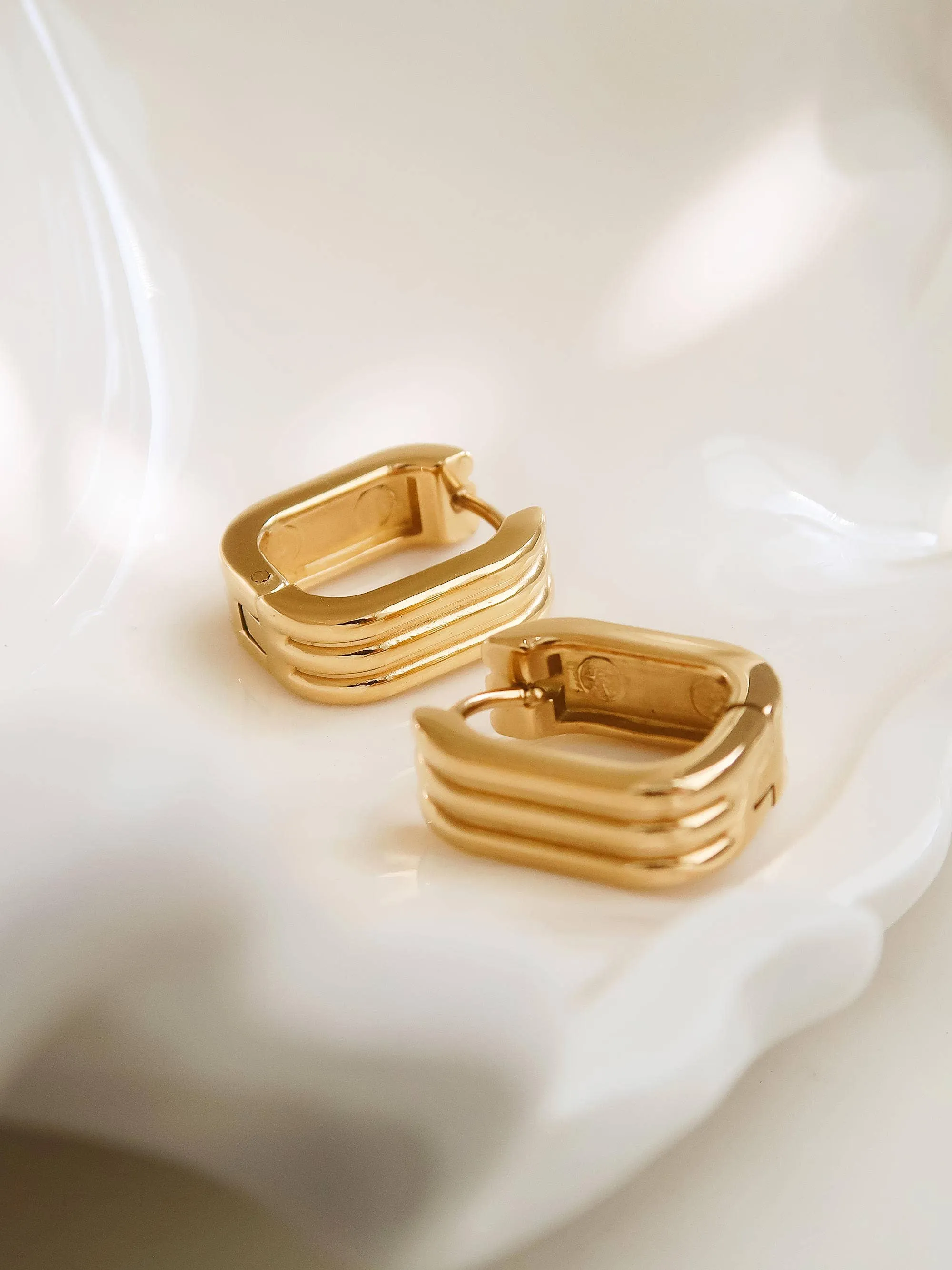 Noa Stripe Hoop Earring | Waterproof Jewelry