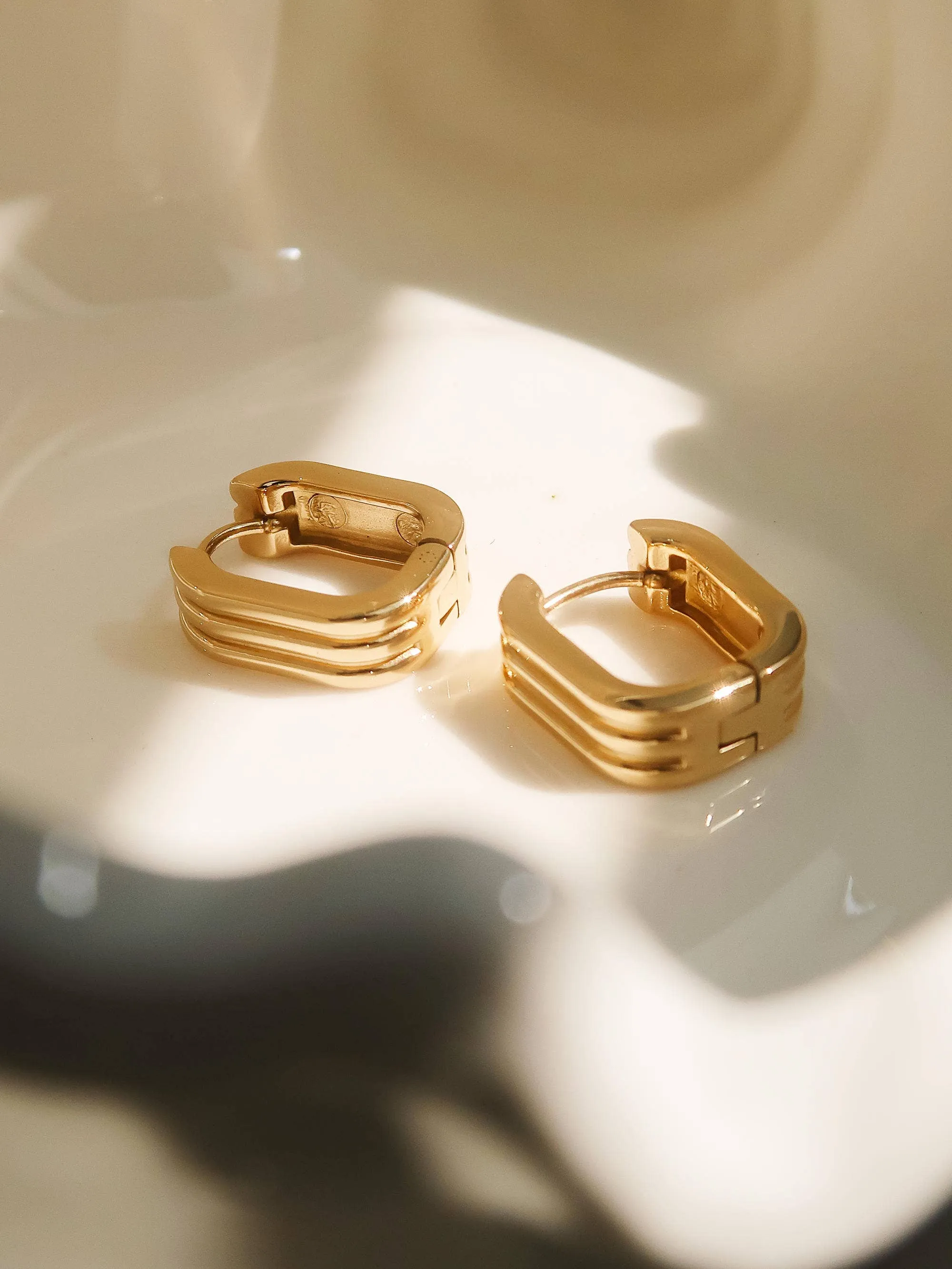 Noa Stripe Hoop Earring | Waterproof Jewelry