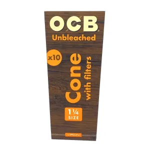 OCB - Virgin Unbleached Pre Rolled Cones with Filters - 1 1/4