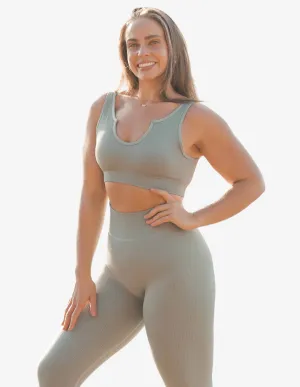Ocean Ribbed Seamless U Bra