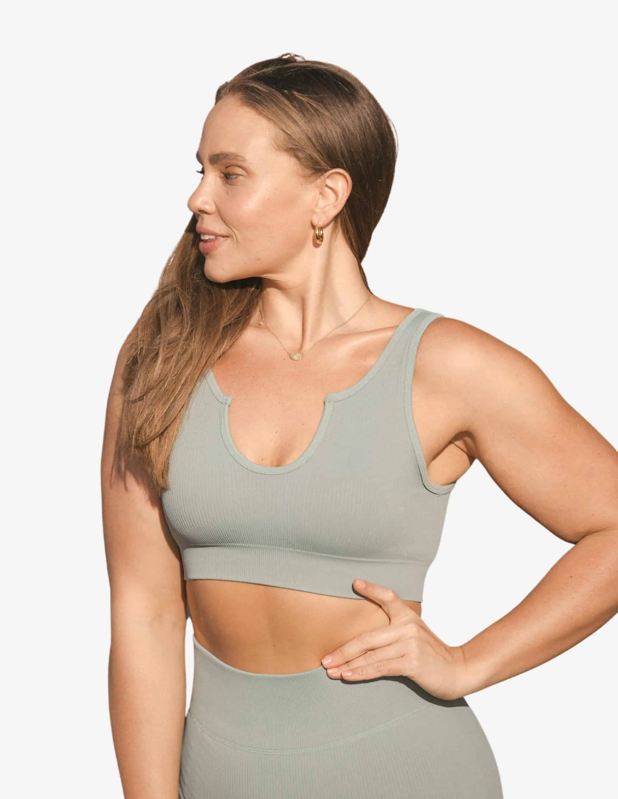 Ocean Ribbed Seamless U Bra