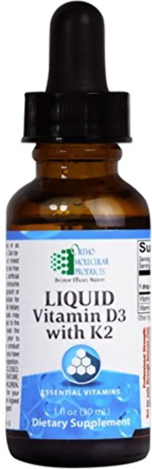 Ortho Molecular - Vitamina líquida D3 con K2 - 1 oz líquido