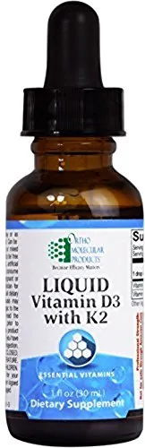 Ortho Molecular - Vitamina líquida D3 con K2 - 1 oz líquido