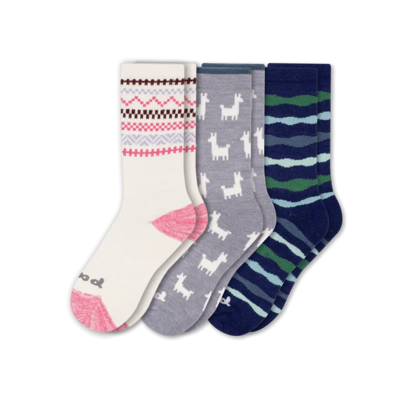 Pacas Womens Alpaca Crew 3-Pack Socks