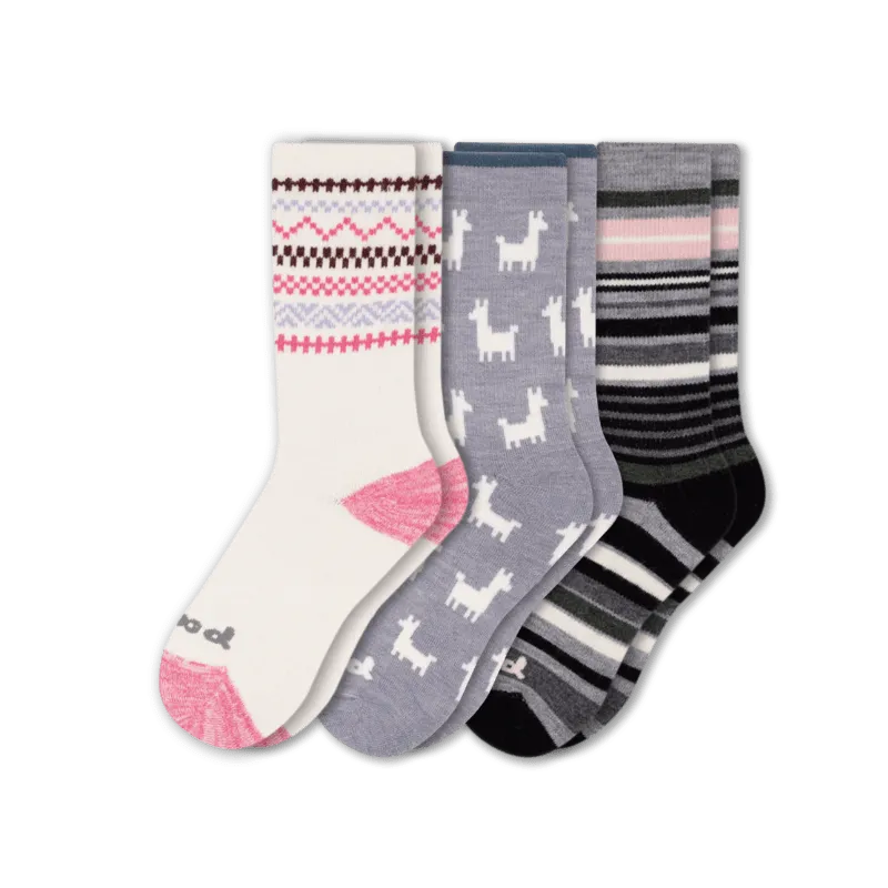Pacas Womens Alpaca Crew 3-Pack Socks