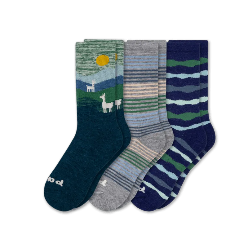 Pacas Womens Alpaca Crew 3-Pack Socks