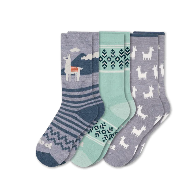 Pacas Womens Alpaca Crew 3-Pack Socks