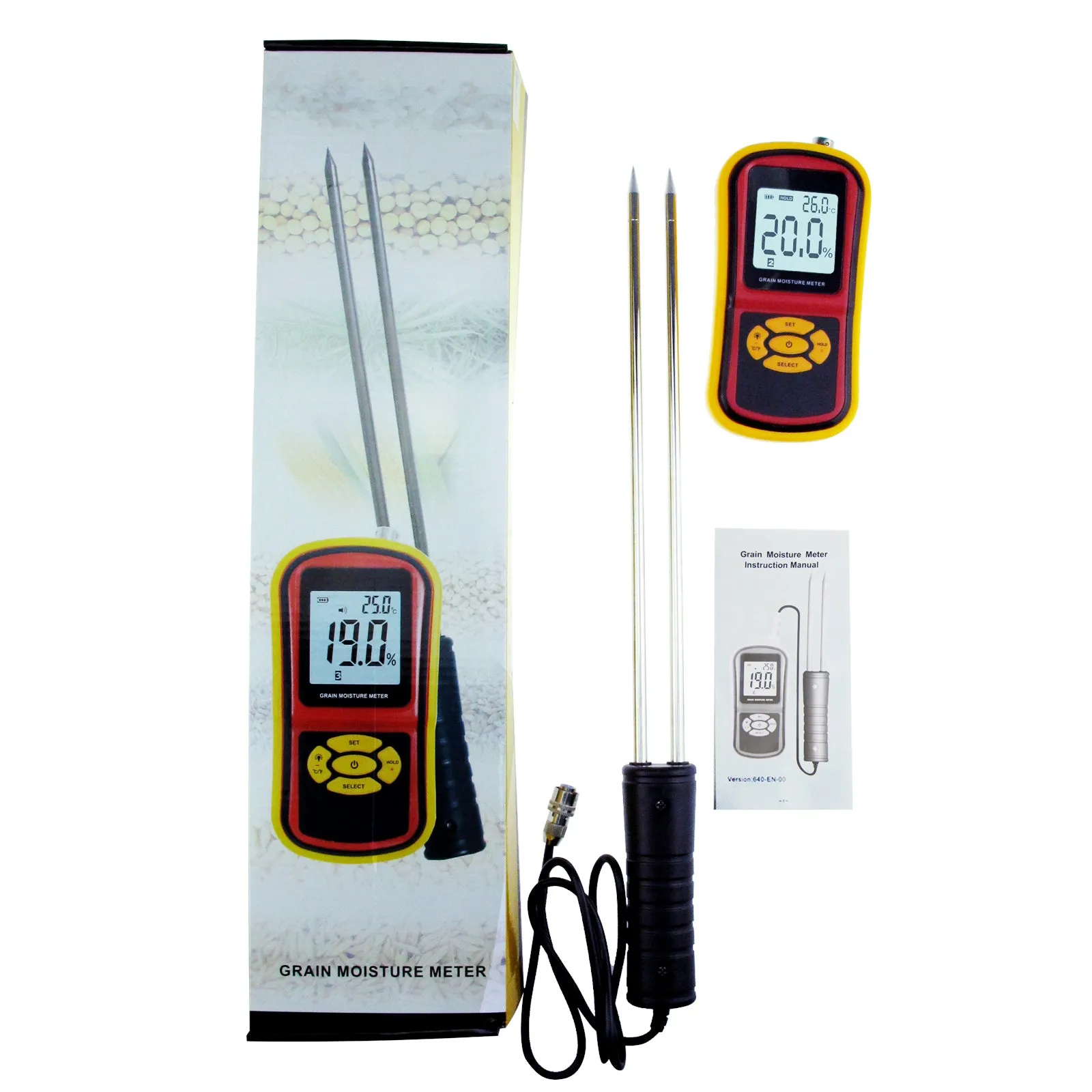 PD_59 Kibeland Instrument Digital Grain Moisture Meter Grain Hygrometer for Wheat Rice Soybean