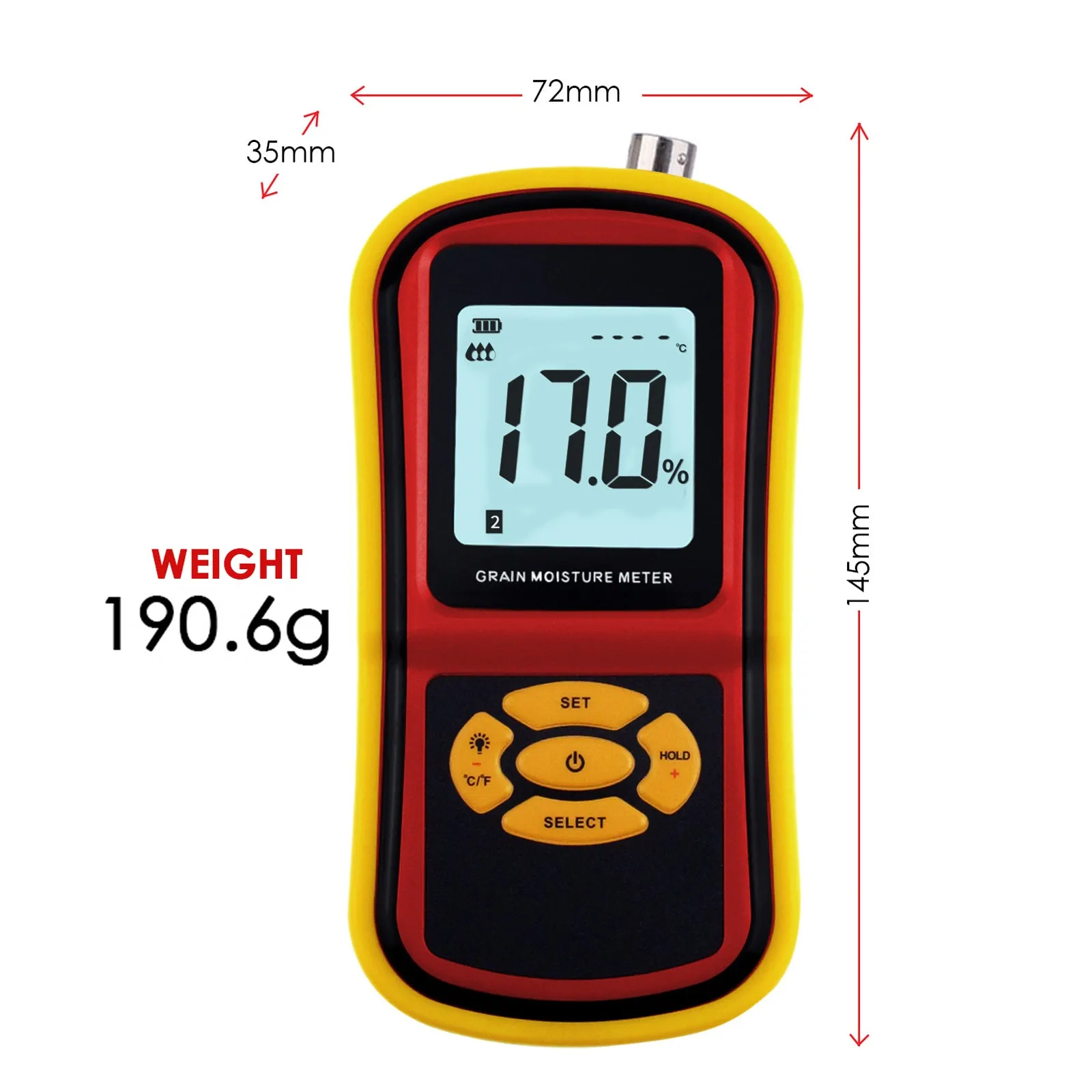 PD_59 Kibeland Instrument Digital Grain Moisture Meter Grain Hygrometer for Wheat Rice Soybean